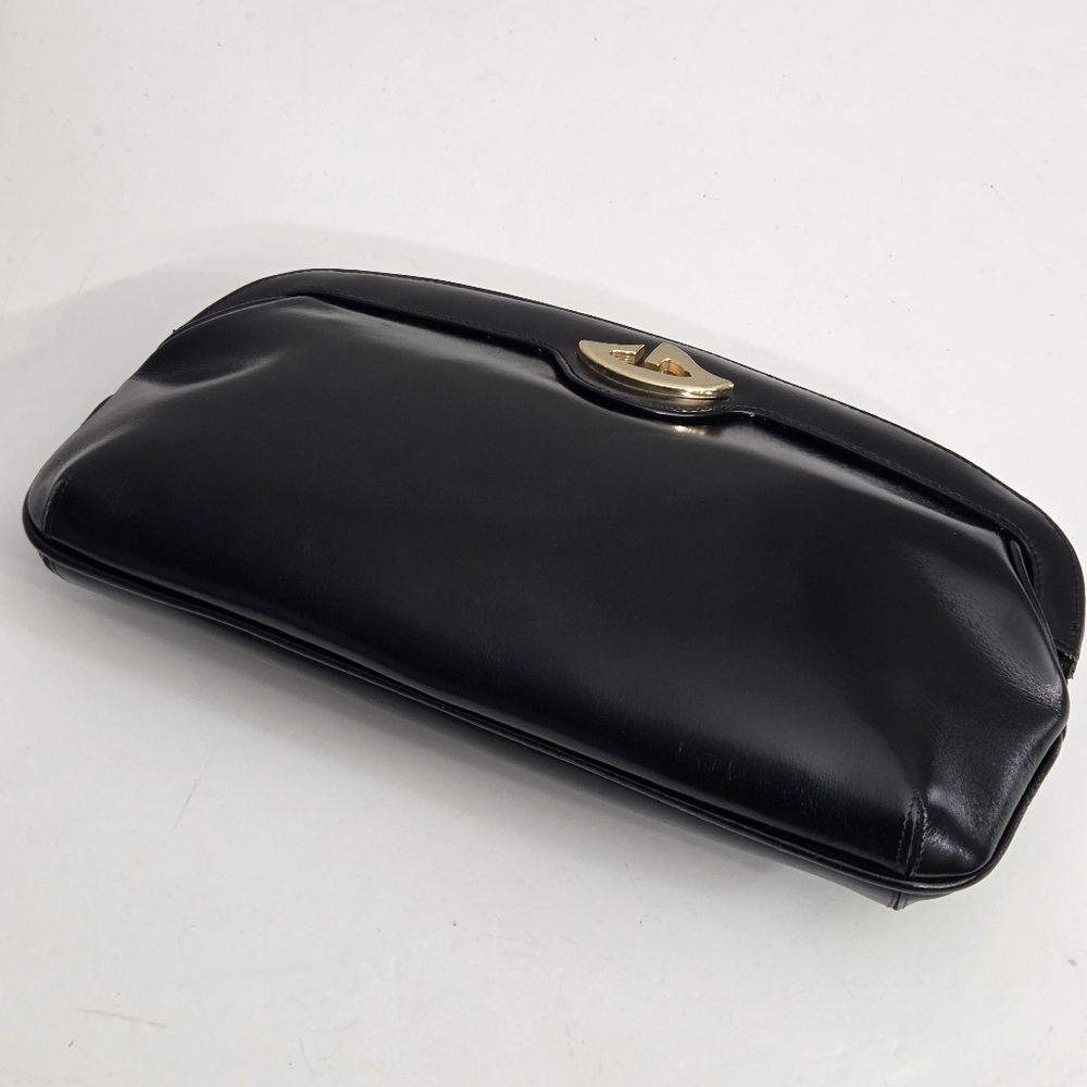 RARE AUTHENTIC VINTAGE GUCCI GLOSSY LEATHER CLUTCH BAG - Picture 12 of 15